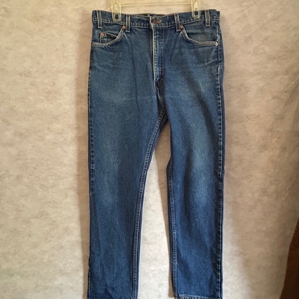 Vintage Levis 505 Orange Tab Jeans Mens 36x30 Blue Straight Leg Made in USA 90s